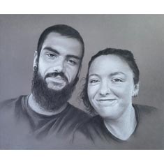 portrait aux pastels sur commande