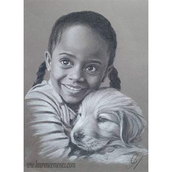 Retour aux portraits portrait aux pastels sur papier gris sur commande