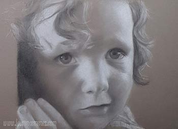 Retour aux portraits portrait aux pastels sur papier gris sur commande