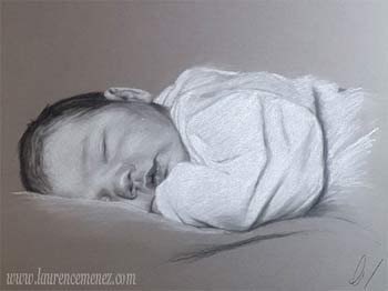 Retour aux portraits portrait aux pastels sur papier gris sur commande