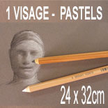 portrait de 1 visage 24x32cm aux pastels sur commande