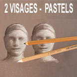 portrait de 2 visages aux pastels sur commande