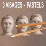 portrait de 3 visages aux pastels sur commande