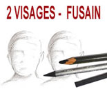 portrait de 2 visages au fusain sur commande