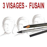 portrait de 3 visages au fusain sur commande