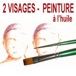 portrait de 2 visages en peinture à l'huile sur commande