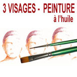 portrait de 3 visages en peinture à l'huile sur commande