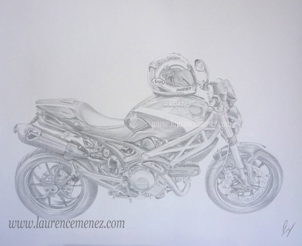 portrait au fusain sur commande