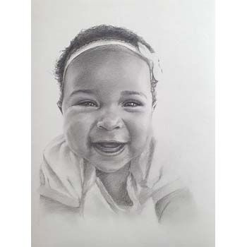 portrait au fusain sur commande