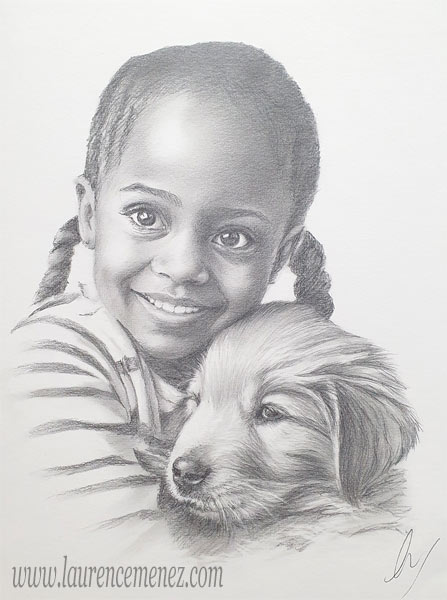 portrait au fusain sur commande