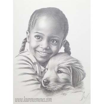 portrait au fusain sur commande