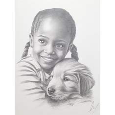 portrait au fusain sur commande