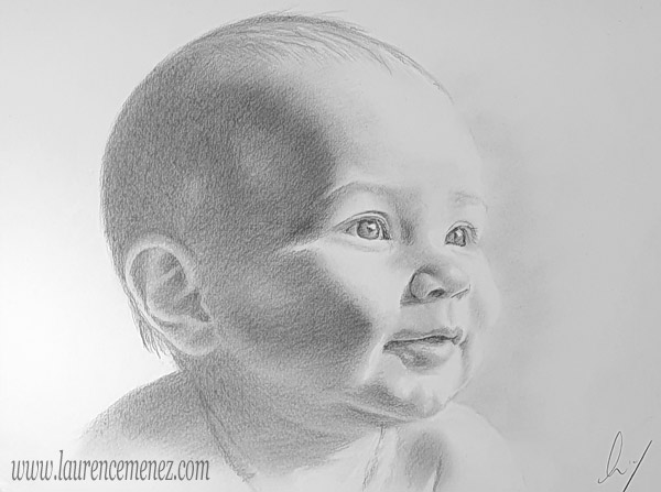 portrait au fusain sur commande