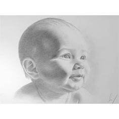 portrait au fusain sur commande