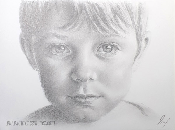 portrait au fusain sur commande