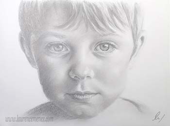 portrait au fusain sur commande