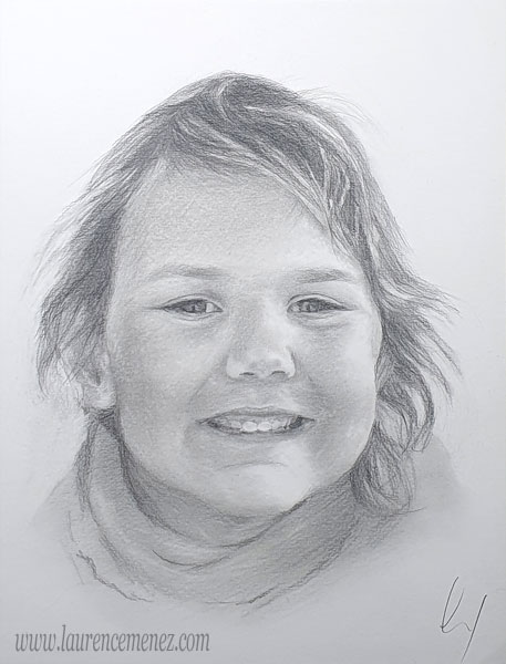 portrait au fusain sur commande