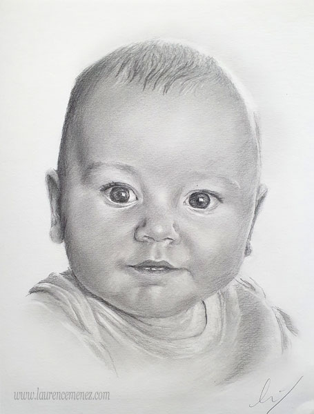 portrait au fusain sur commande