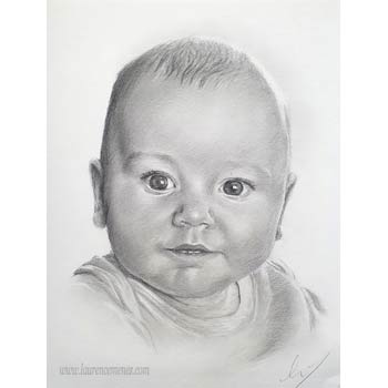 portrait au fusain sur commande