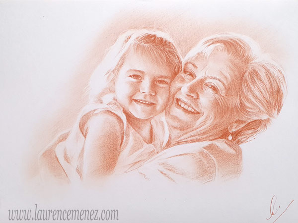 Retour aux portraits portrait à la sanguine sur commande