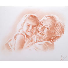 Cliquez pour agrandir portrait à la sanguine sur commande