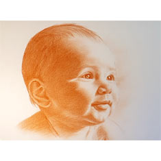 Cliquez pour agrandir portrait à la sanguine sur commande