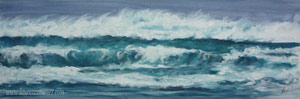 Vagues tempête, peinture à l'huile sur toile, Laurence Menez Artiste-peintre