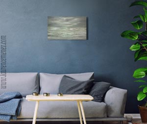 Mer Grise, peinture à l'huile sur toile, Laurence Menez Artiste-peintre