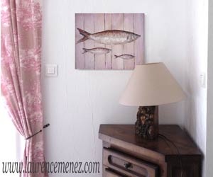 Poissons 2, peinture à l'huile sur toile, Laurence Menez Artiste-peintre