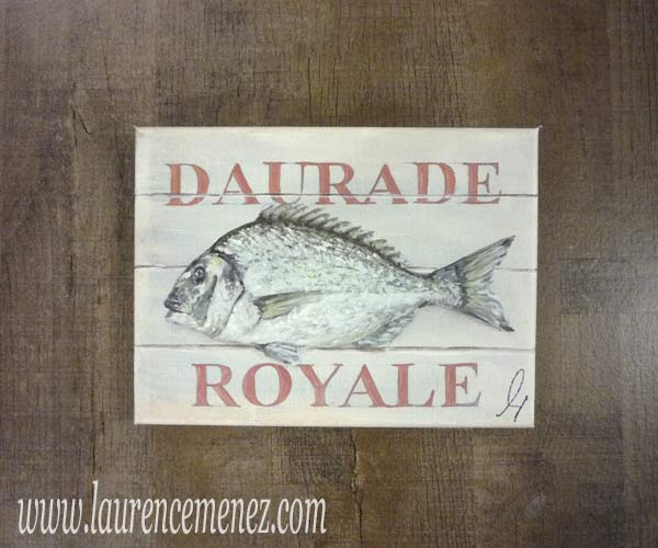 Daurade Royale, peinture à l'huile sur toile, Laurence Menez Artiste-peintre