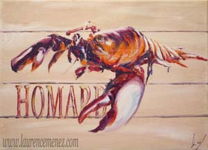 Homard - N°290, peinture à l'huile sur toile, Laurence Menez Artiste-peintre