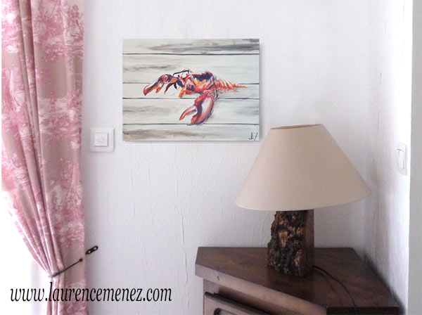 Homard - N°302, peinture à l'huile sur toile, Laurence Menez Artiste-peintre